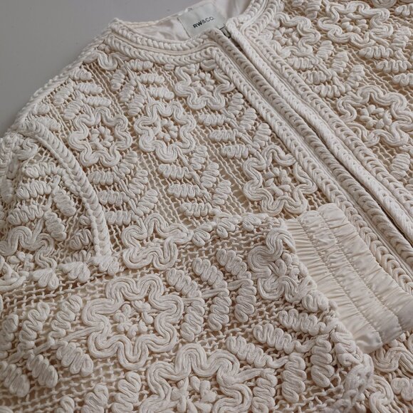 RW & C0. Crochet Bomber Jacket - Picture 4 of 16